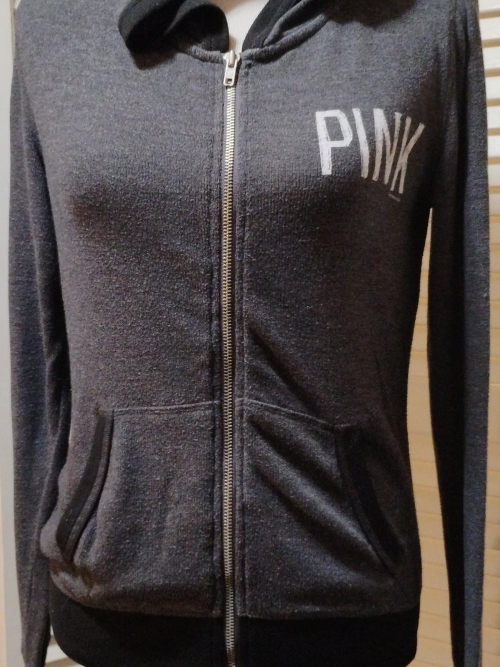 PINK Victoria's Secret Lightweight Full-Zip Hooded Sweater